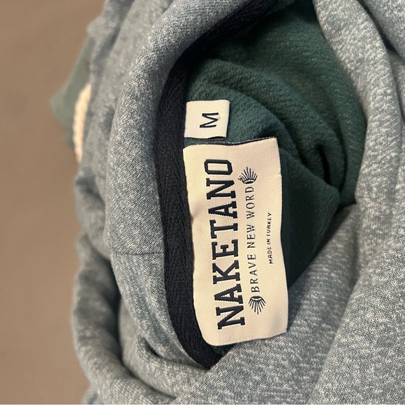 Naketano Blue Hoodie with Brown Patch - Picture 8 of 9